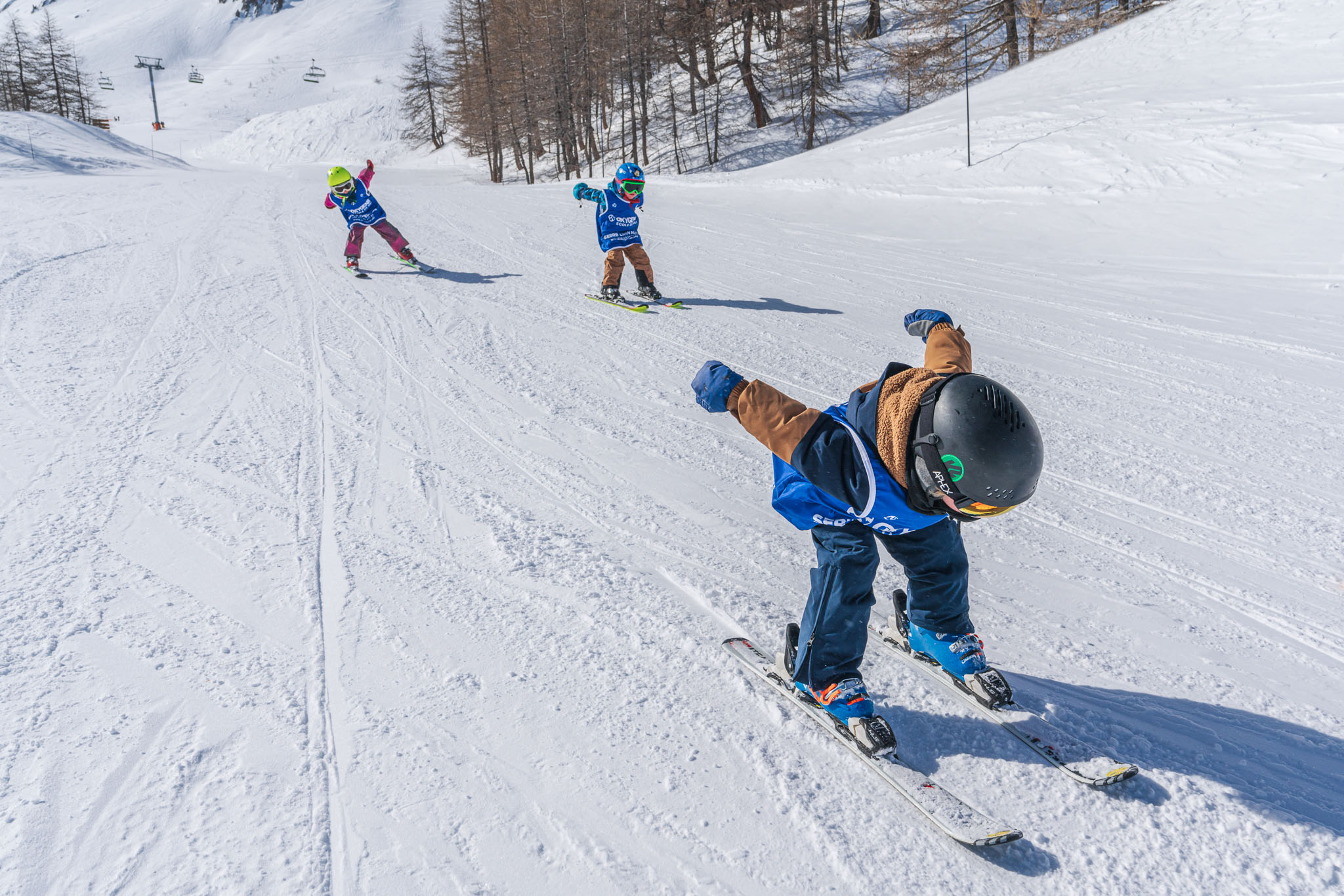 Cours de ski enfants avec Oxygène